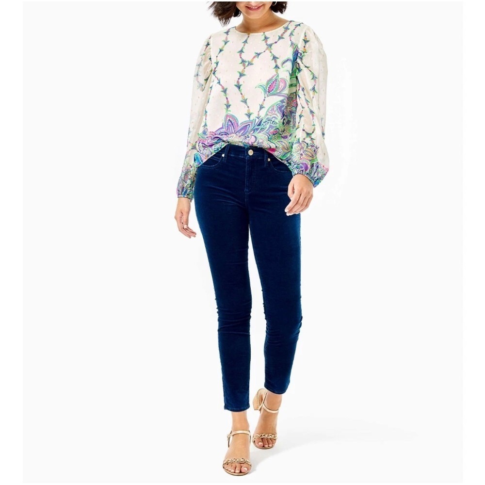 Lilly Pulitzer  High Rise Plush Skinny Pant-Luna Wash S 2 Dopamine Boho